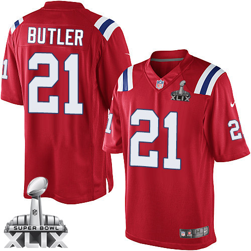 Men's Limited Malcolm Butler Super Bowl XLIX Nike Jersey Red Alternate - #21 NFL New England Patriots
